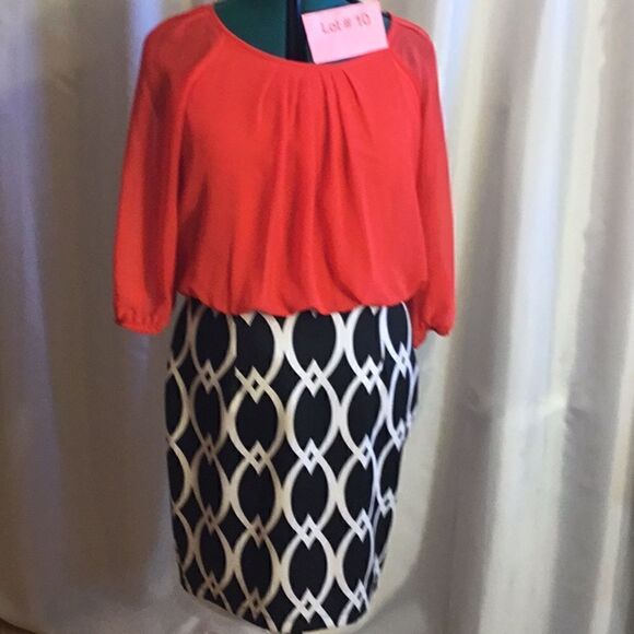 2 tone dress with semi sheer top & stretchy skirt in size 12 by ENFOCUS STUDIO - Picture 3 of 13